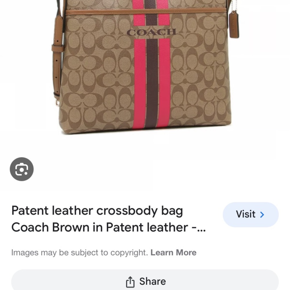 New Coach Signature Coated Varsity Stripe File Bag Handbag Crossbody Satchel